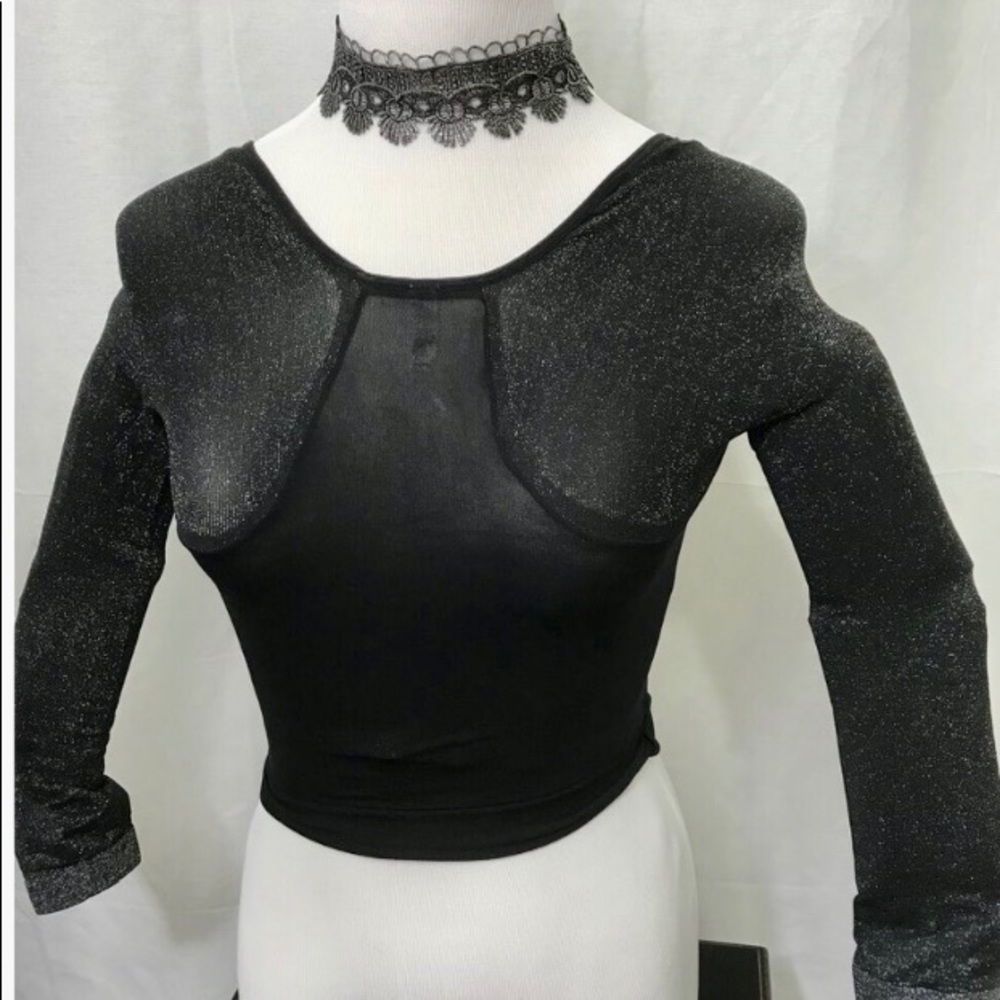 SPANX spandex arm tights, silver shimmer.